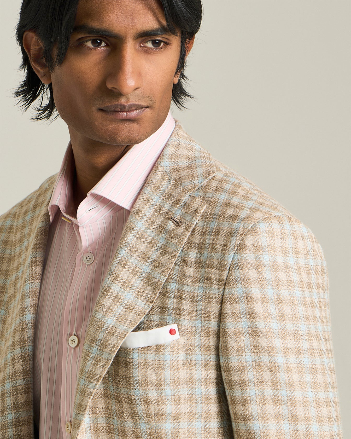 CASHMERE BLEND MICRO CHECK BLAZER