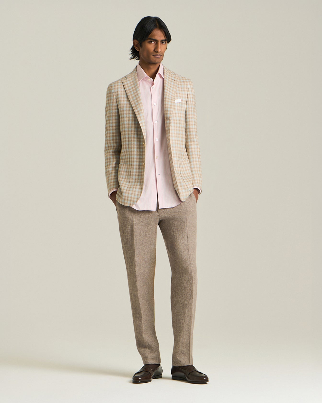 CASHMERE BLEND MICRO CHECK BLAZER