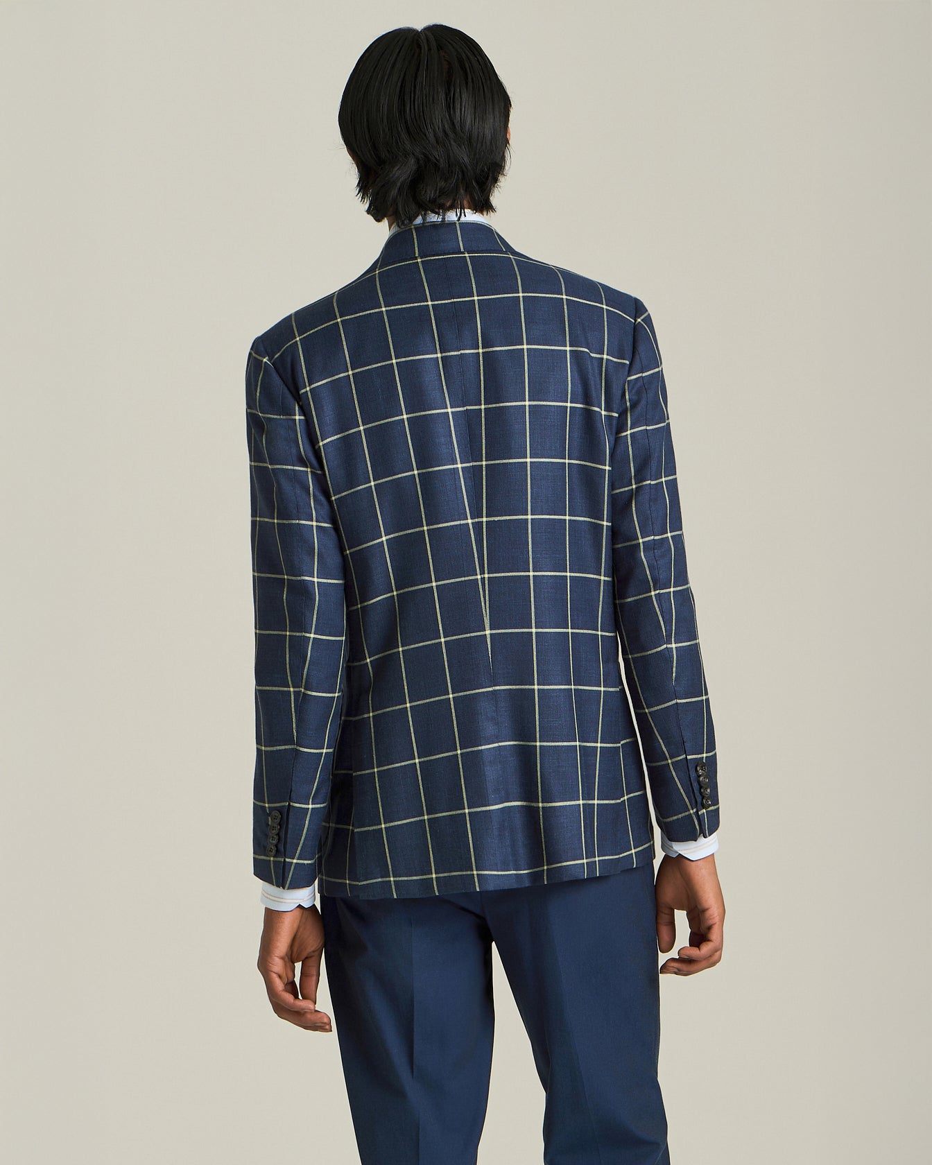 CHECKED CASHMERE BLEND BLAZER