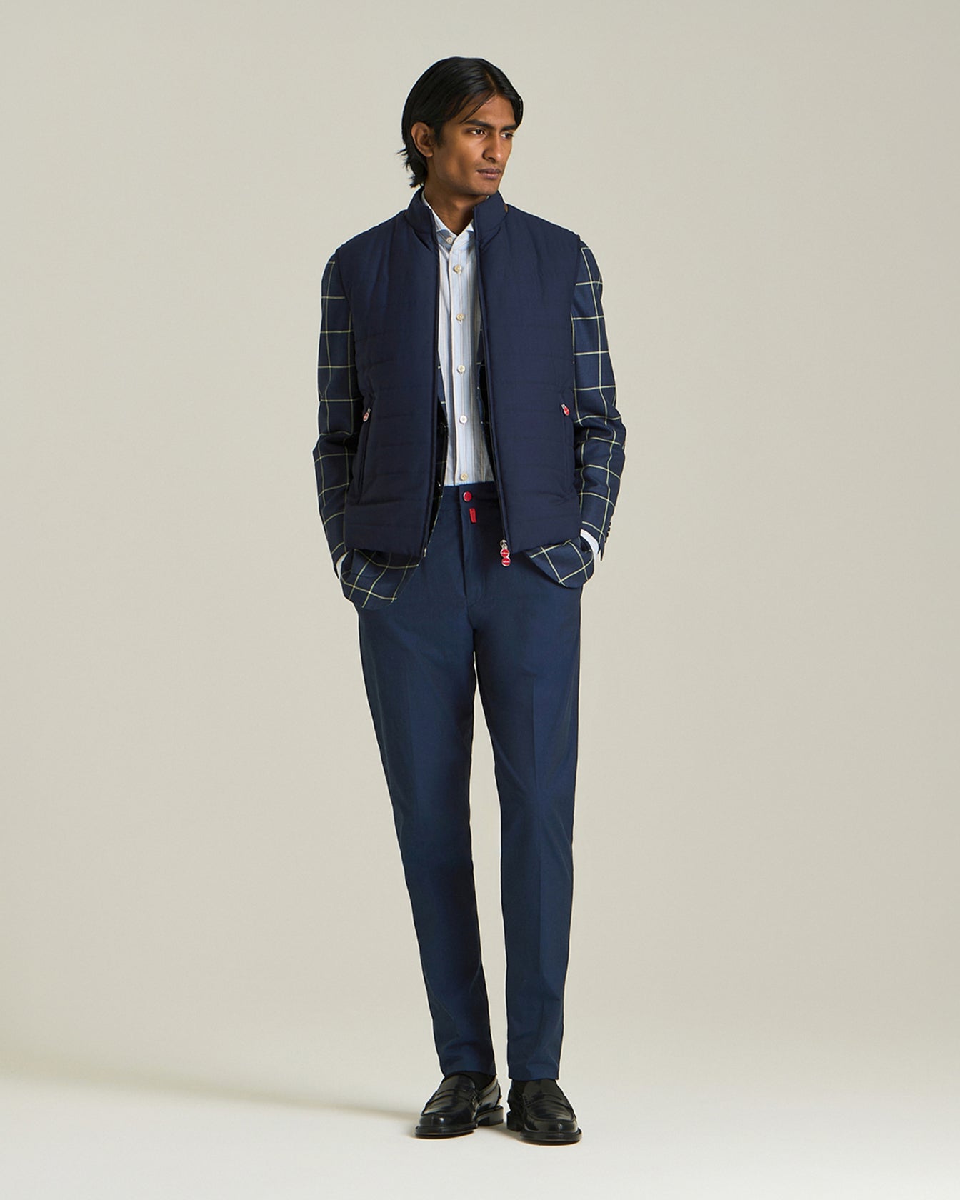 CHECKED CASHMERE BLEND BLAZER