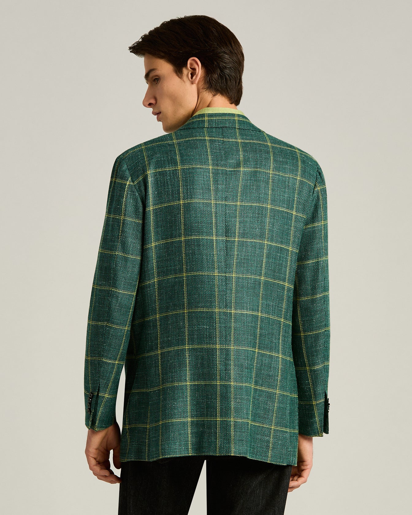 FINE BLEND CHECKED SINGLE-BREASTED JACKET