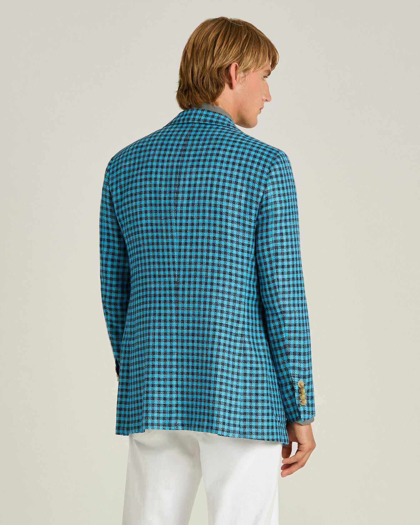 FINE BLEND CHECKED SINGLE-BREASTED JACKET