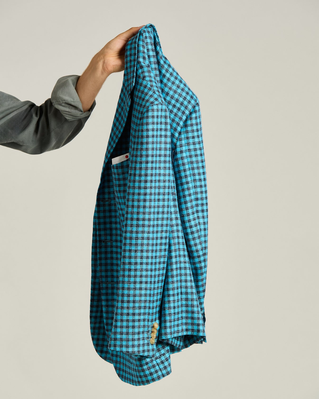 FINE BLEND CHECKED SINGLE-BREASTED JACKET