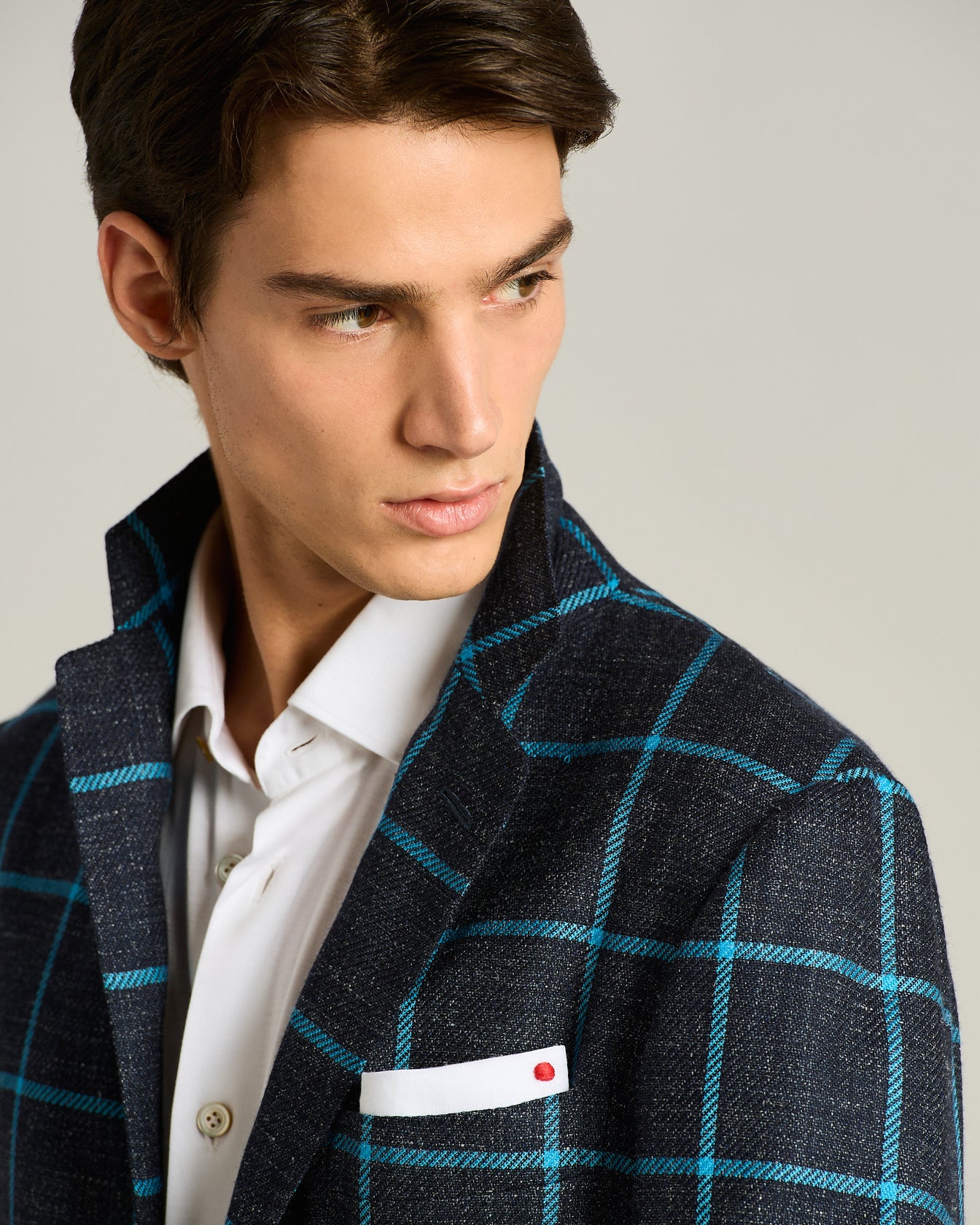 CASHMERE, WOOL, SILK AND LINEN BLEND SINGLE-BREASTED JACKET