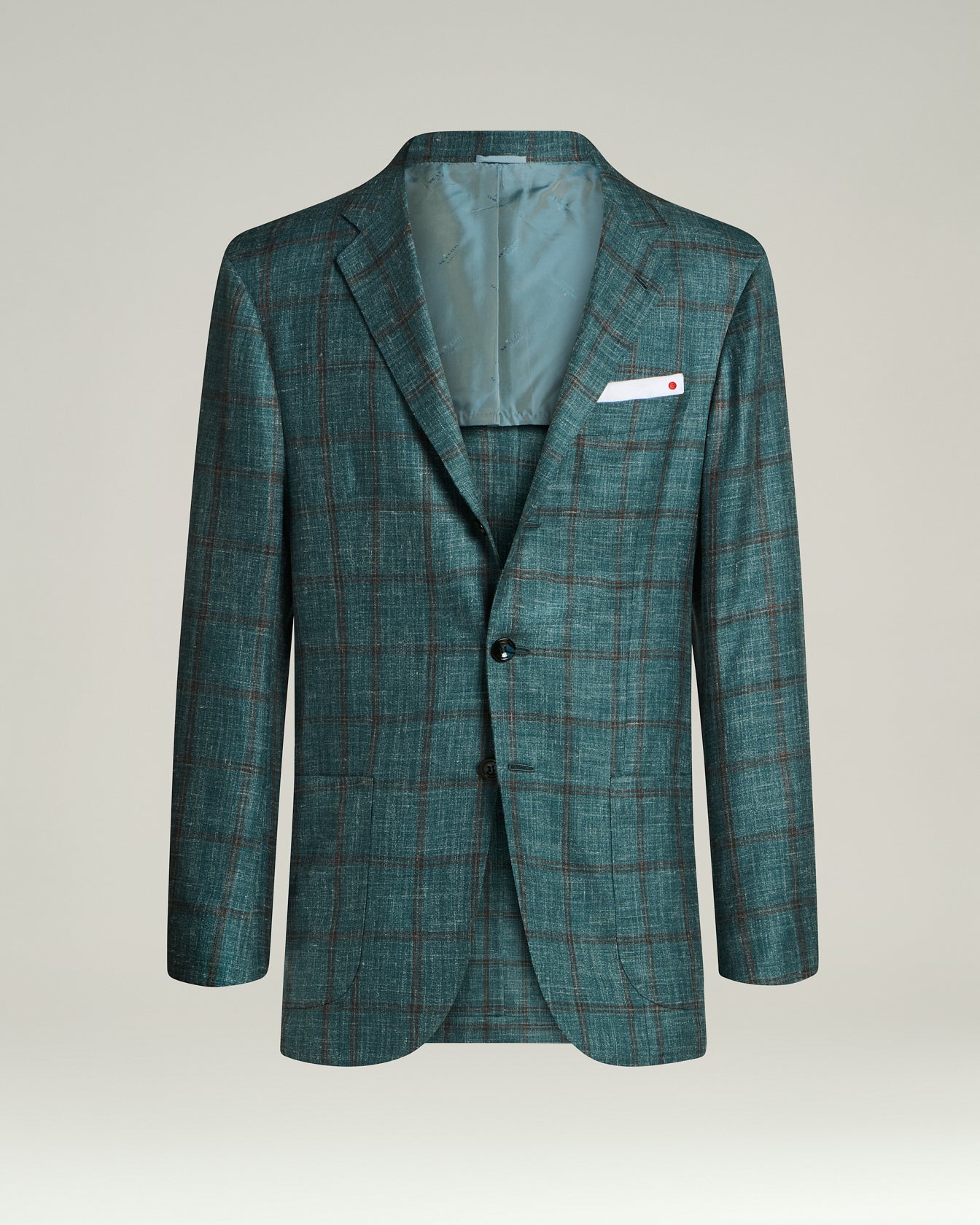 CASHMERE, SILK AND LINEN CHECKED SINGLE-BREASTED JACKET