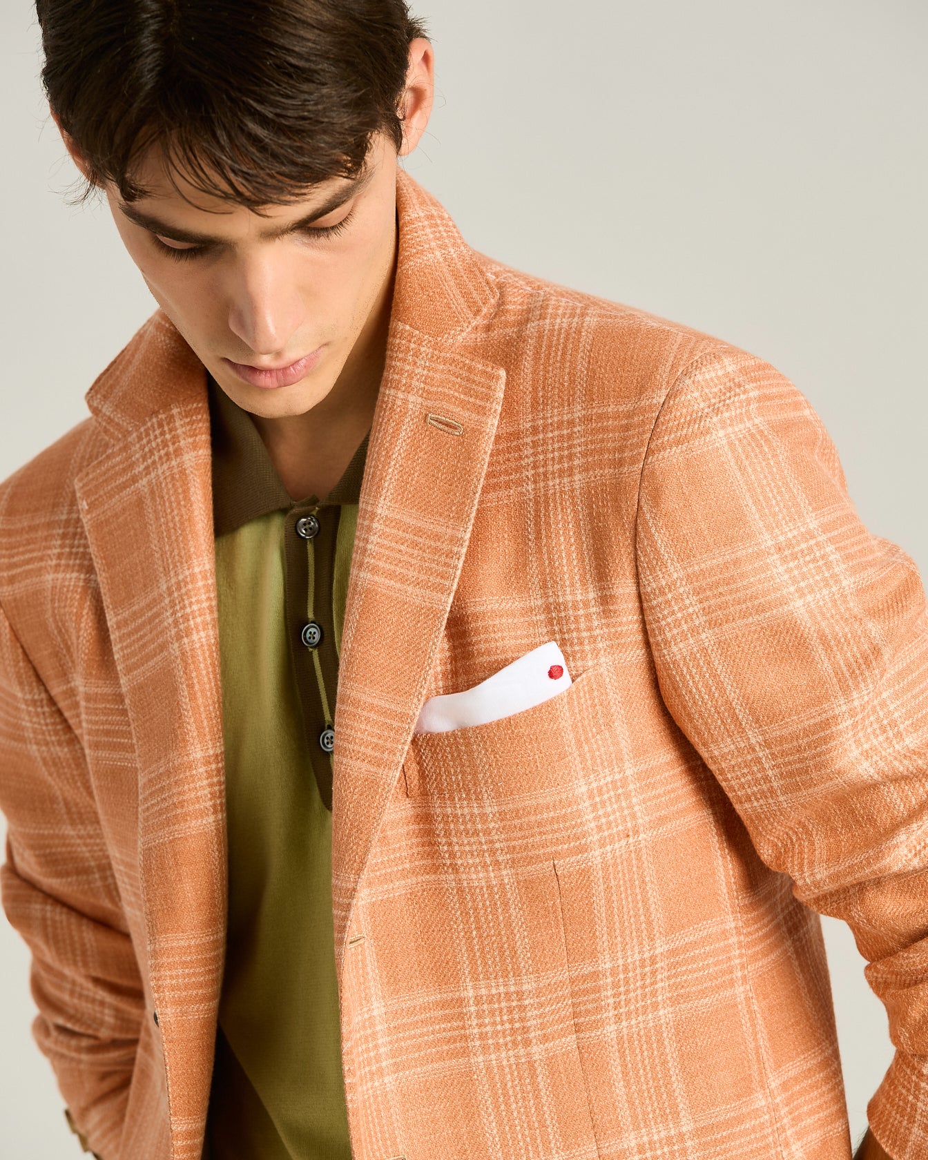 SILK, COTTON AND CASHMERE BLEND SINGLE-BREASTED JACKET