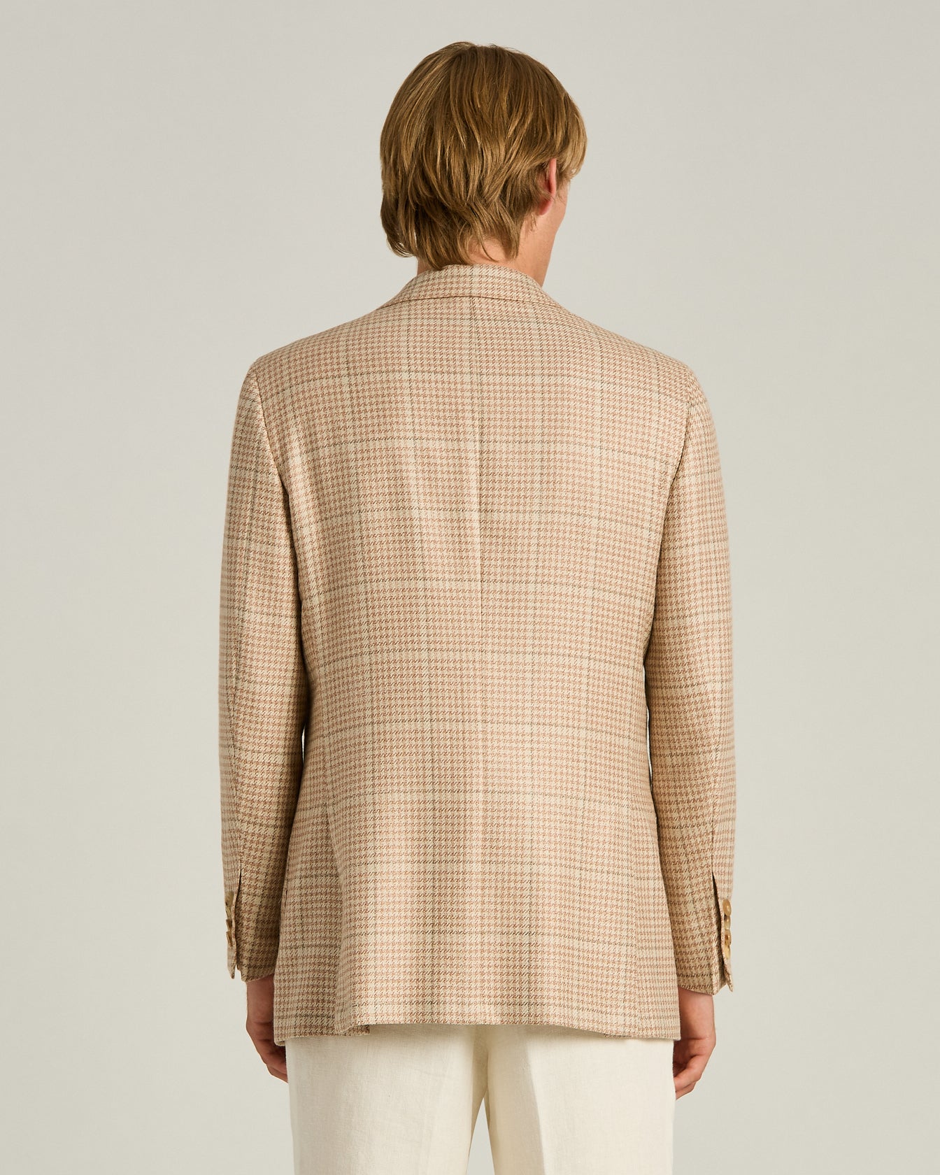 WOOL, CASHMERE, SILK AND LINEN BLEND SINGLE-BREASTED JACKET