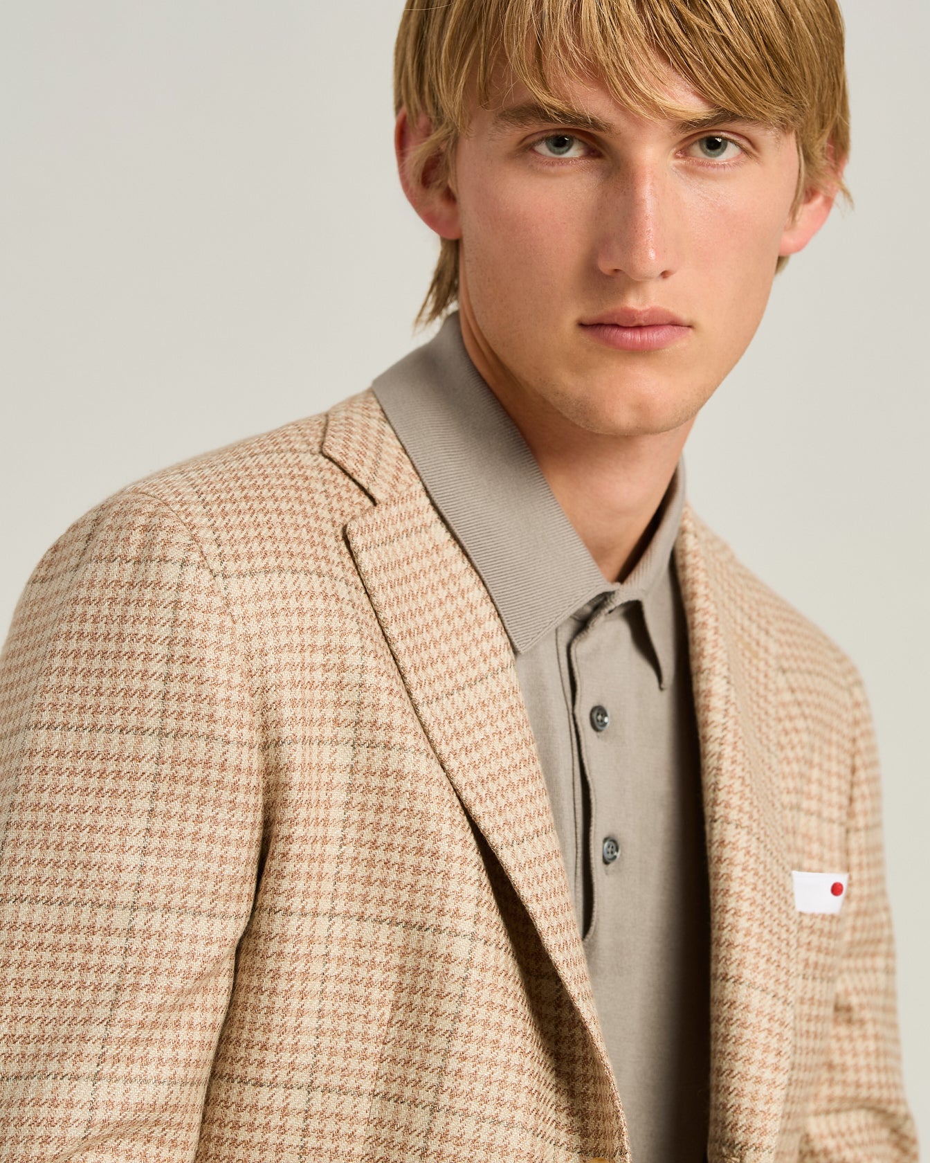 WOOL, CASHMERE, SILK AND LINEN BLEND SINGLE-BREASTED JACKET