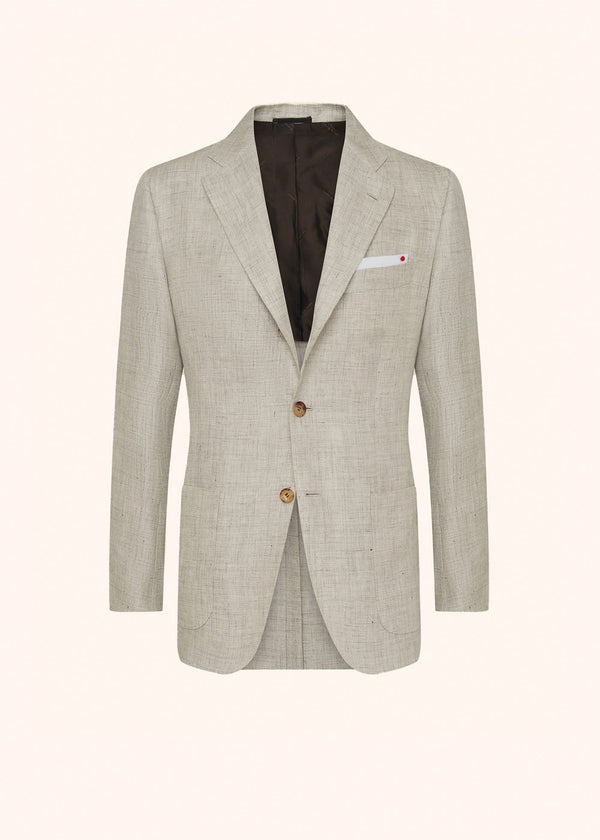 Kiton beige jacket for man, in linen 1