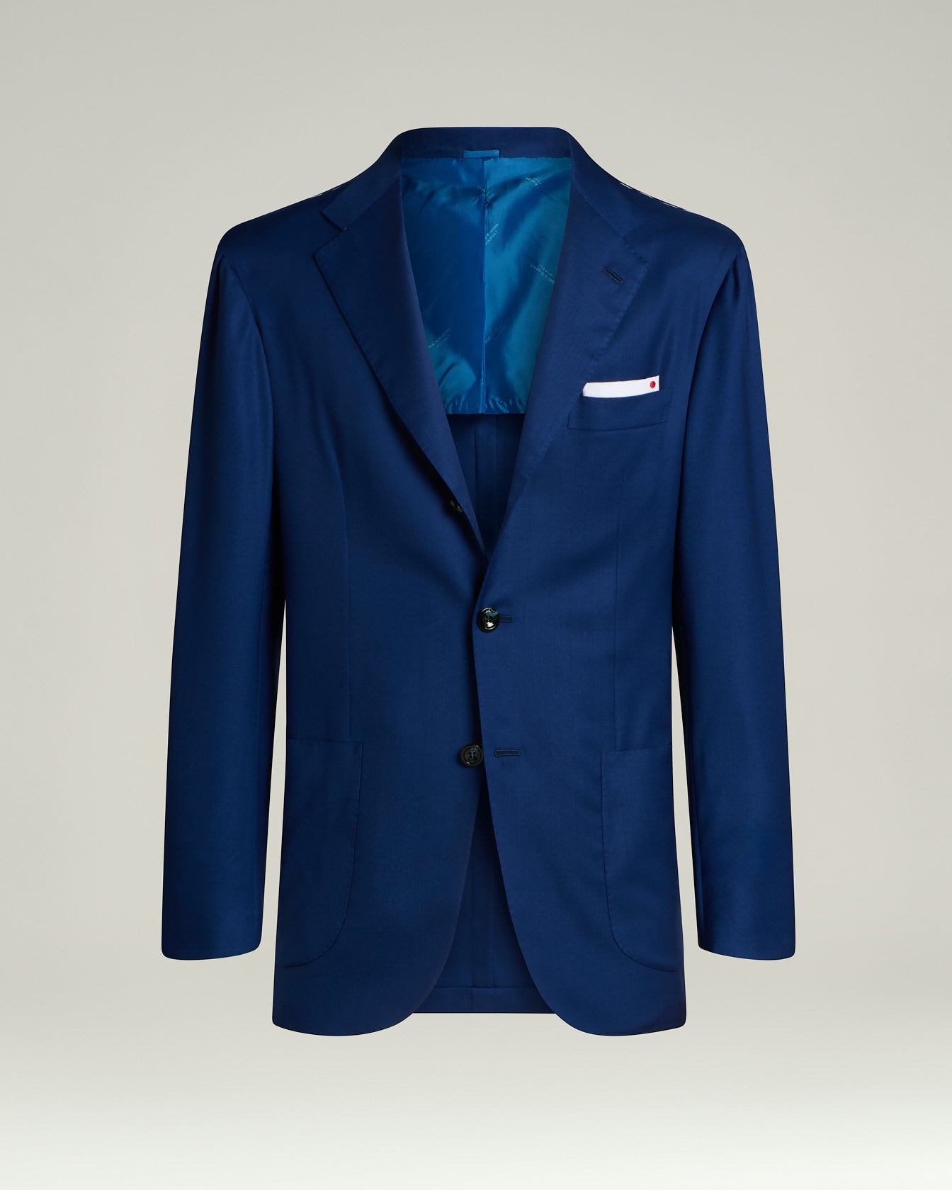 Cashmere Single-Breasted Jacket Blue in Cashmere with Cupro Lining1