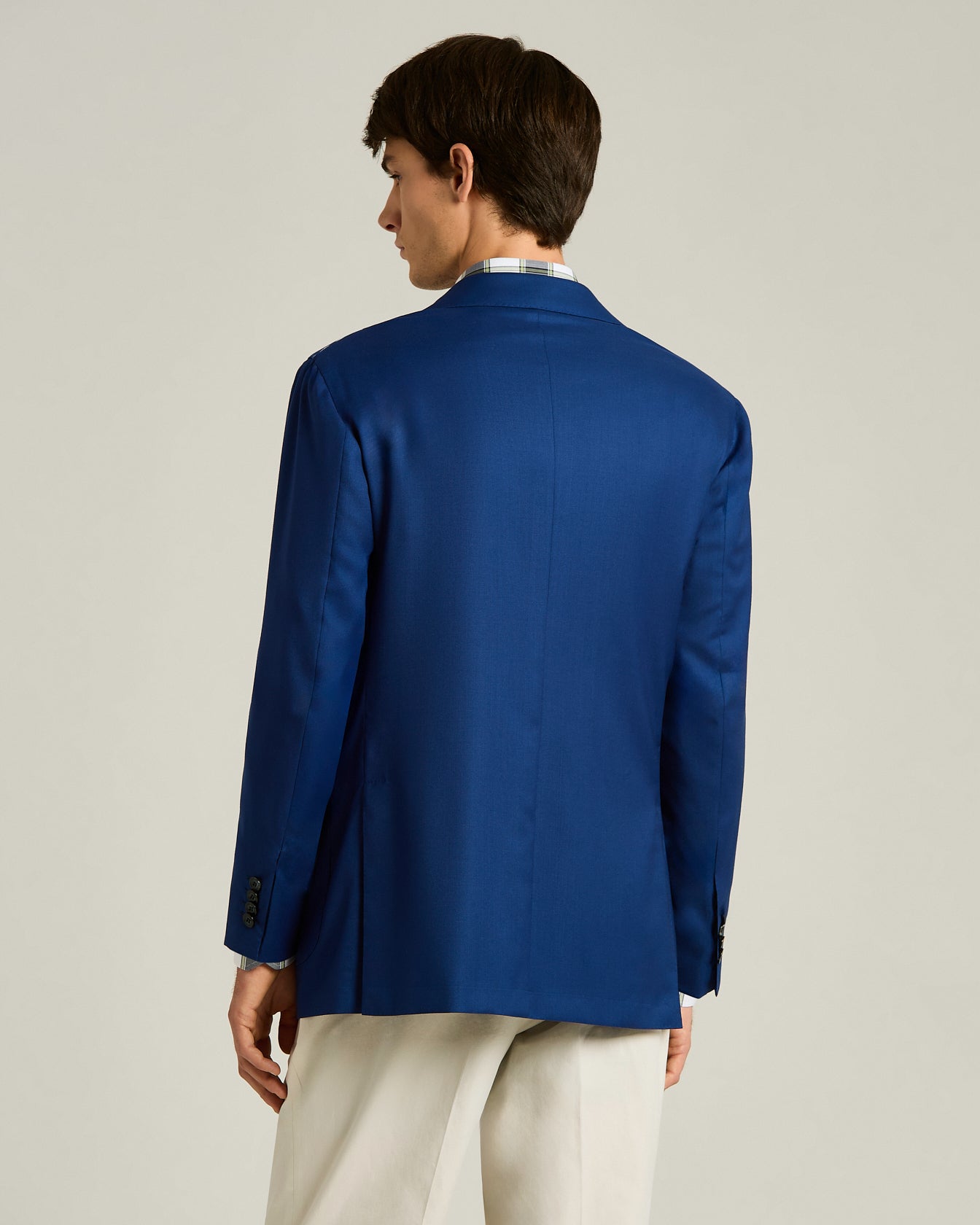 Cashmere Single-Breasted Jacket Blue in Cashmere with Cupro Lining3