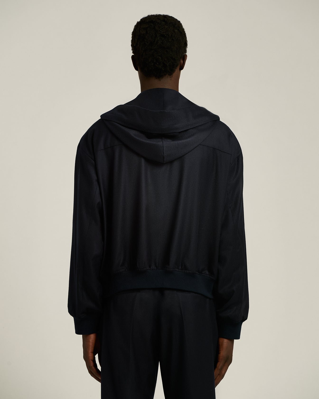 PURE WOOL BOMBER JACKET WITH TWO-WAY ZIP