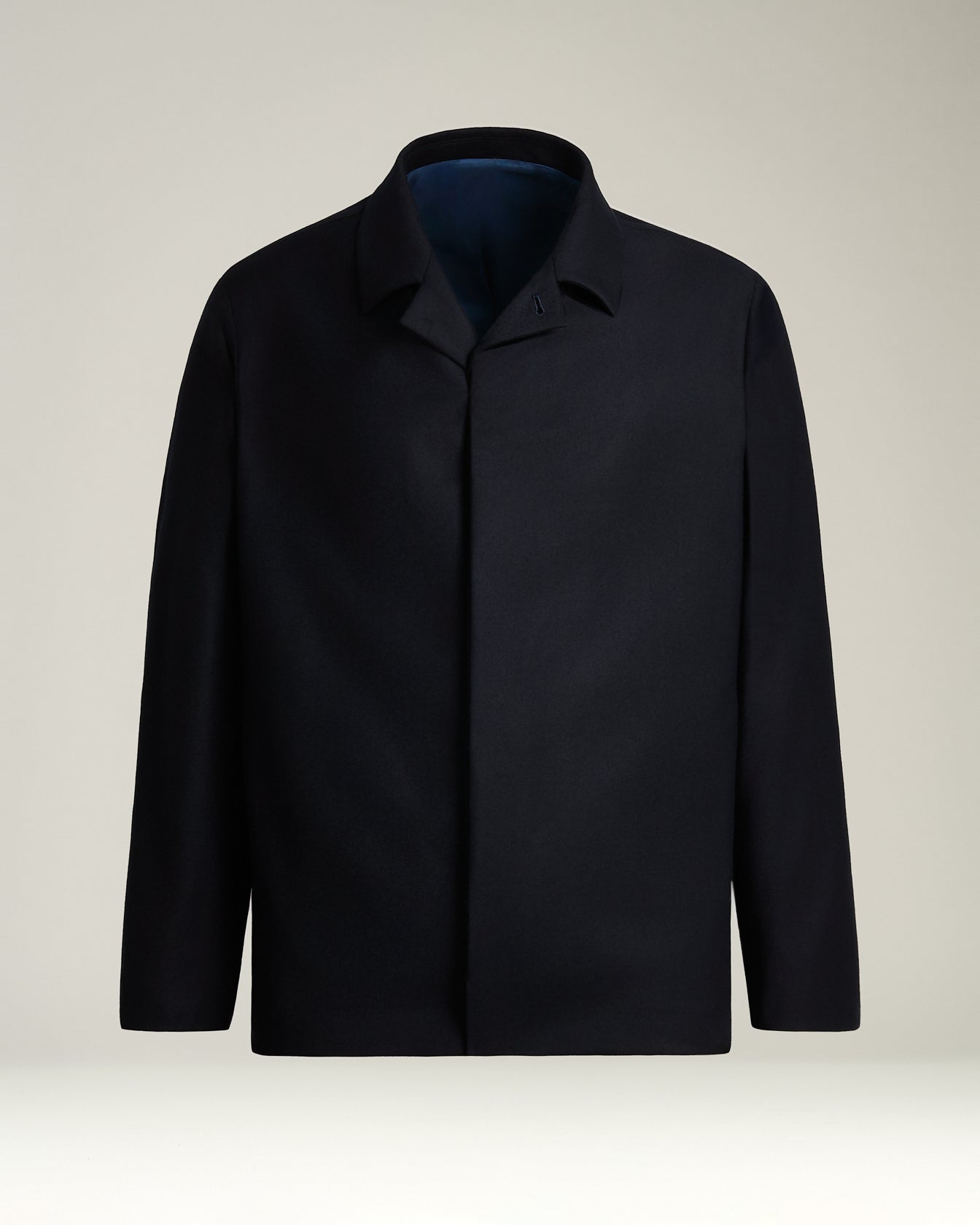 PURE WOOL JACKET WITH CONCEALED FASTENING