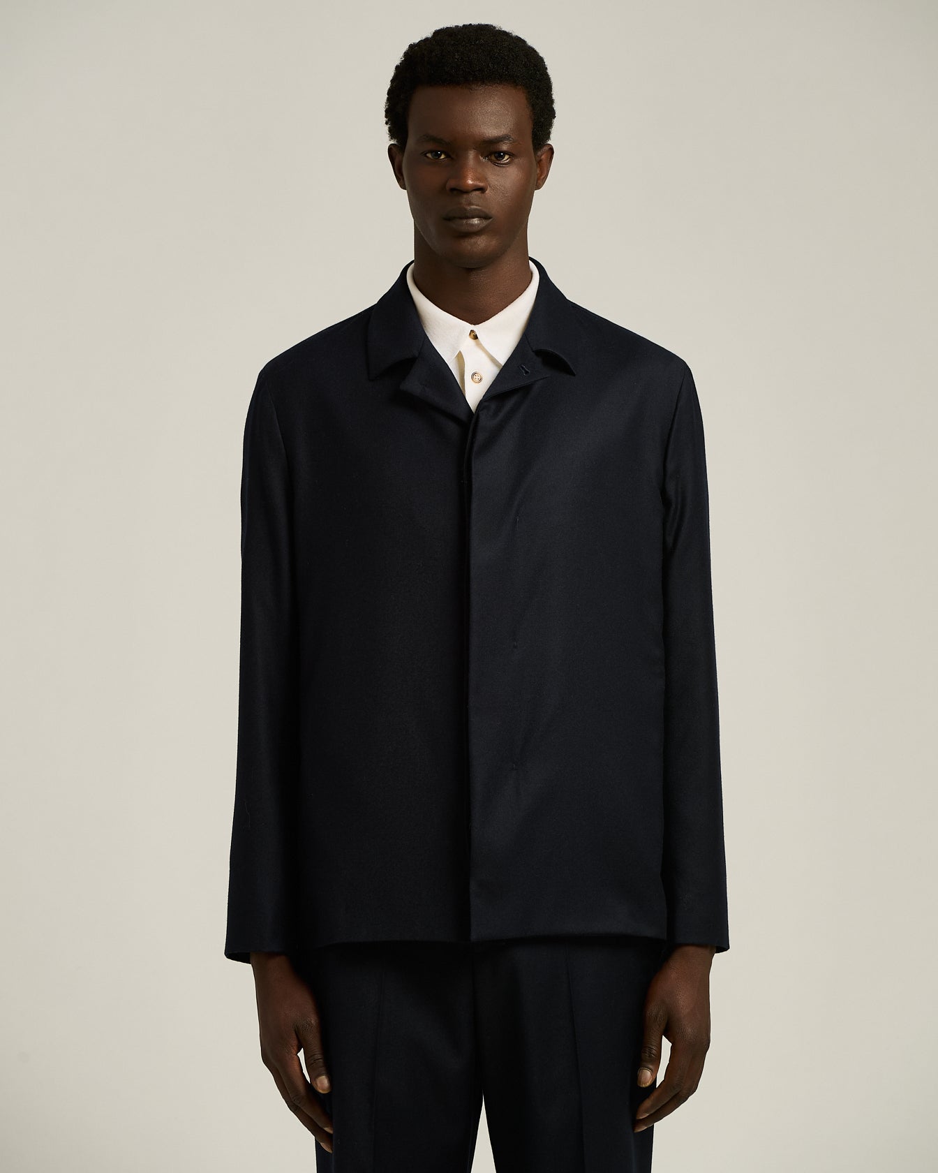 PURE WOOL JACKET WITH CONCEALED FASTENING