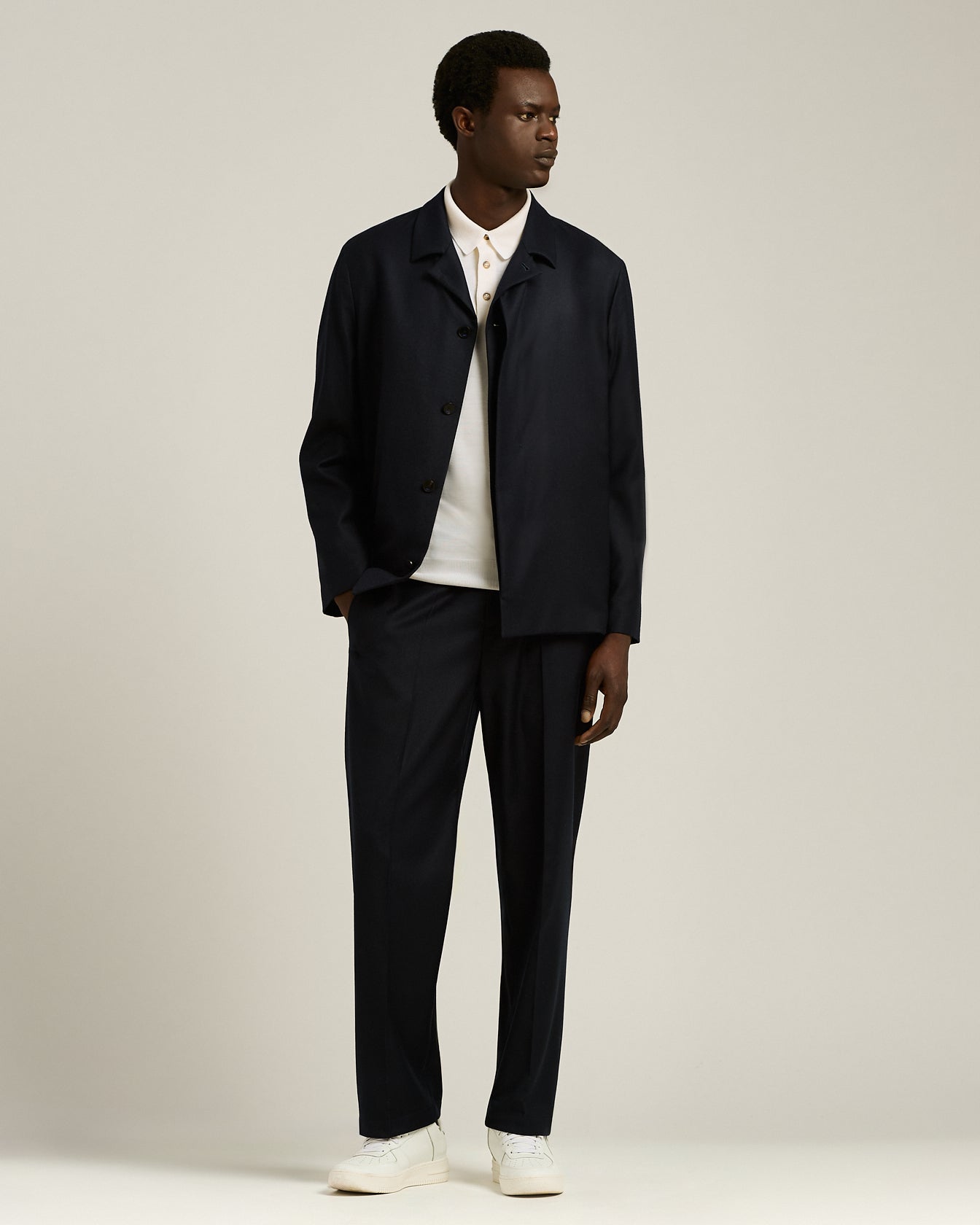 PURE WOOL JACKET WITH CONCEALED FASTENING
