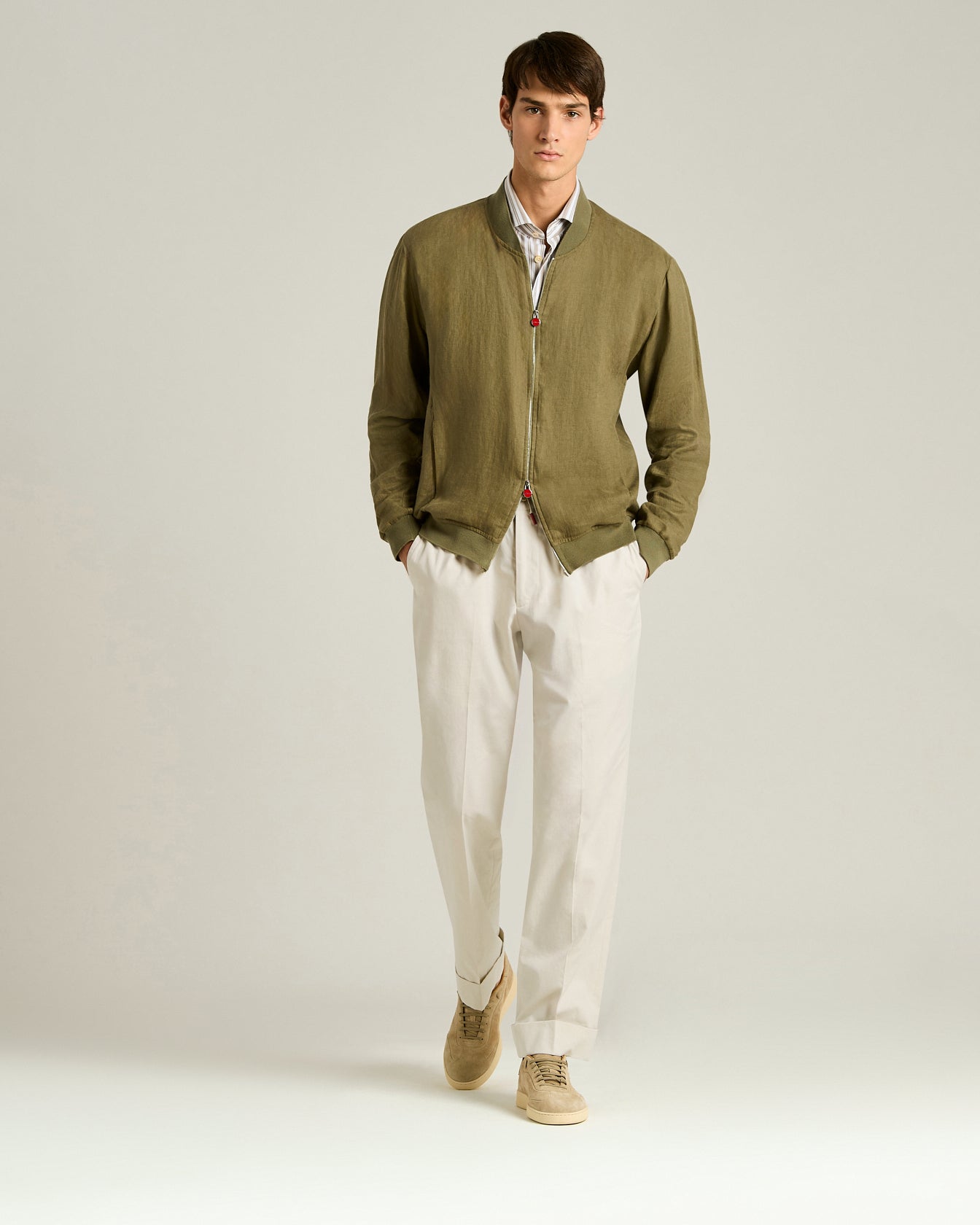 PURE LINEN JACKET WITH ZIP