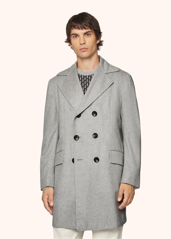 DOUBLE-BREASTED BRUSHED CASHMERE COAT