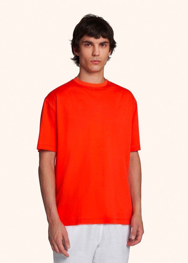 Kiton orange milano - t-shirt for man, in cotton 2