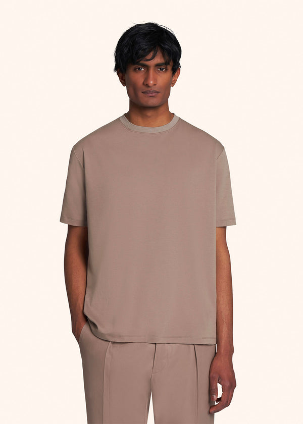 Kiton taupe milano - t-shirt for man, in cotton 2