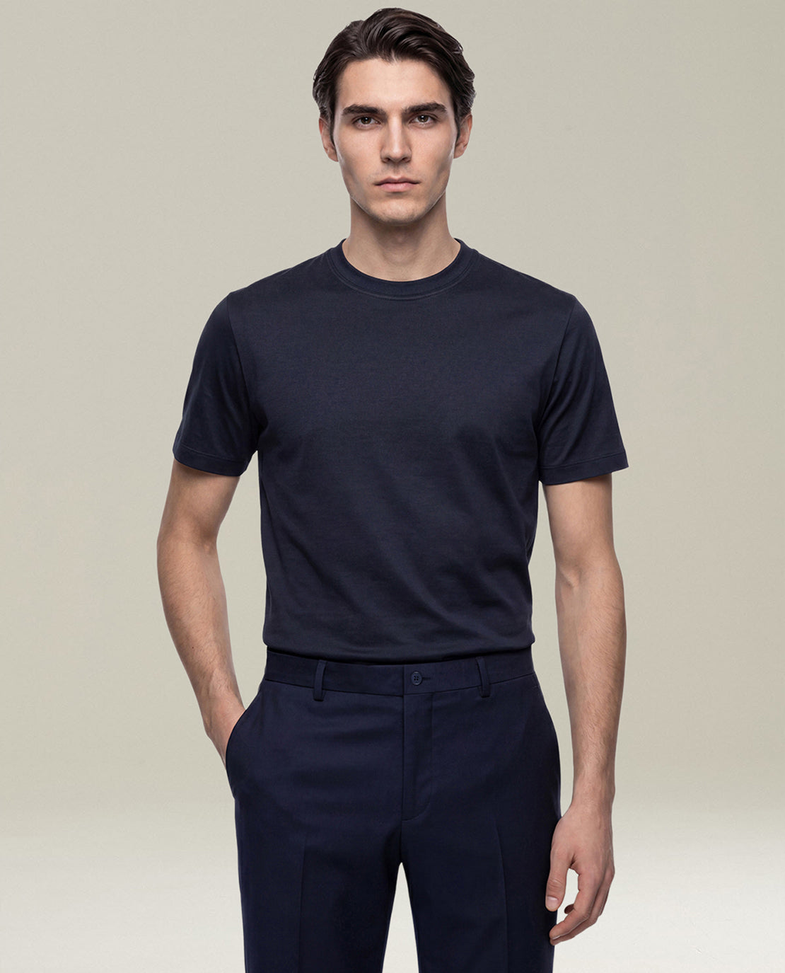 NAVY BLUE MILANO COTTON T-SHIRT
