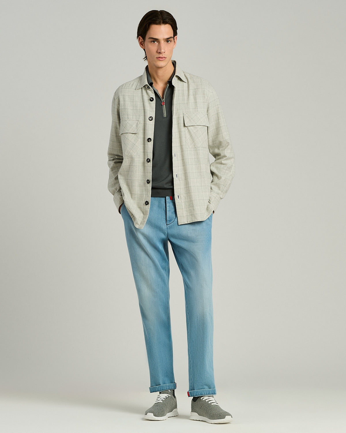 LIGHT GREY AROUND COTTON SHIRT 5