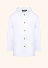 Kiton white luca - jersey w/hood for man, in linen 1