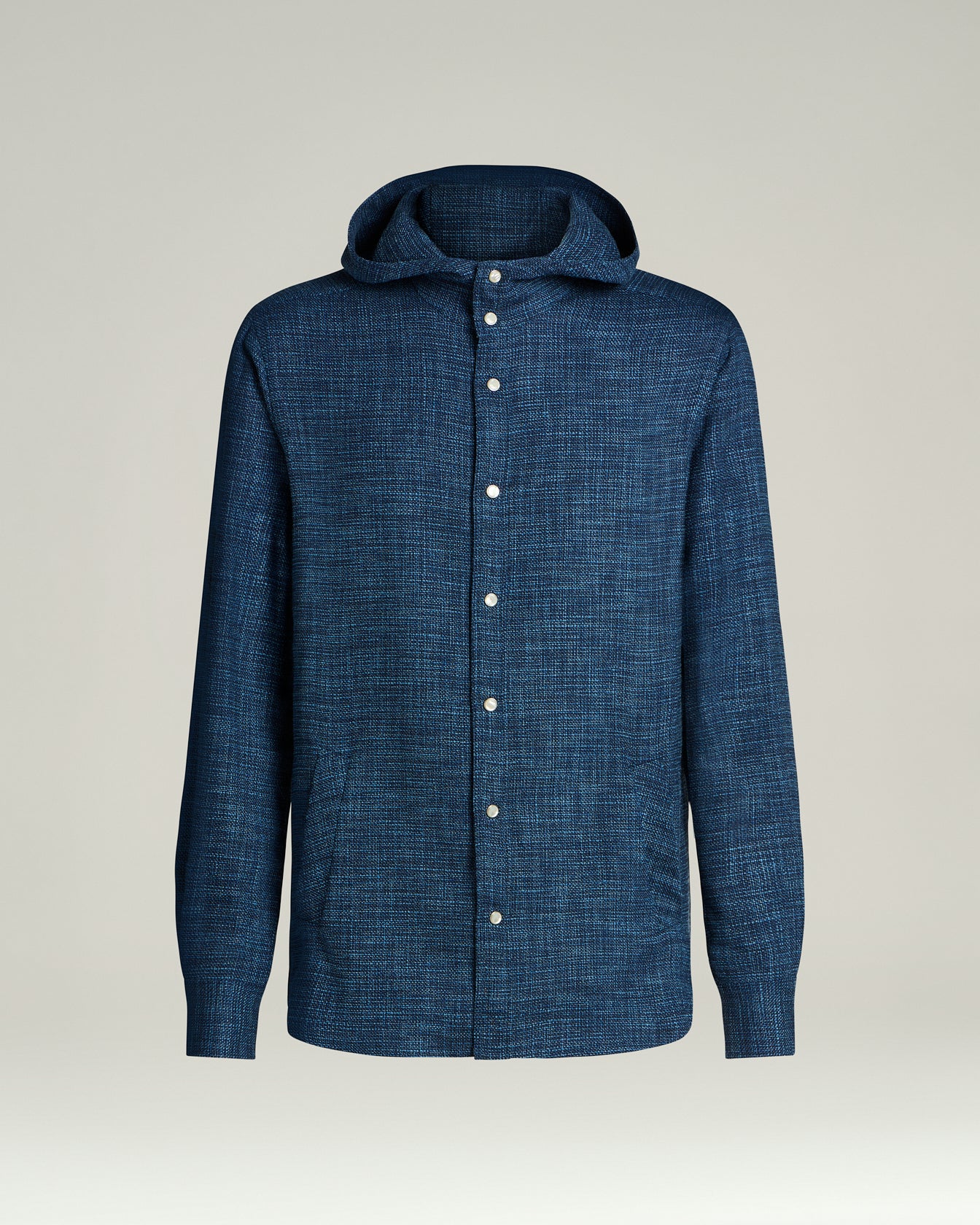 NATURAL FIBRE BLEND HOODED OVERSHIRT