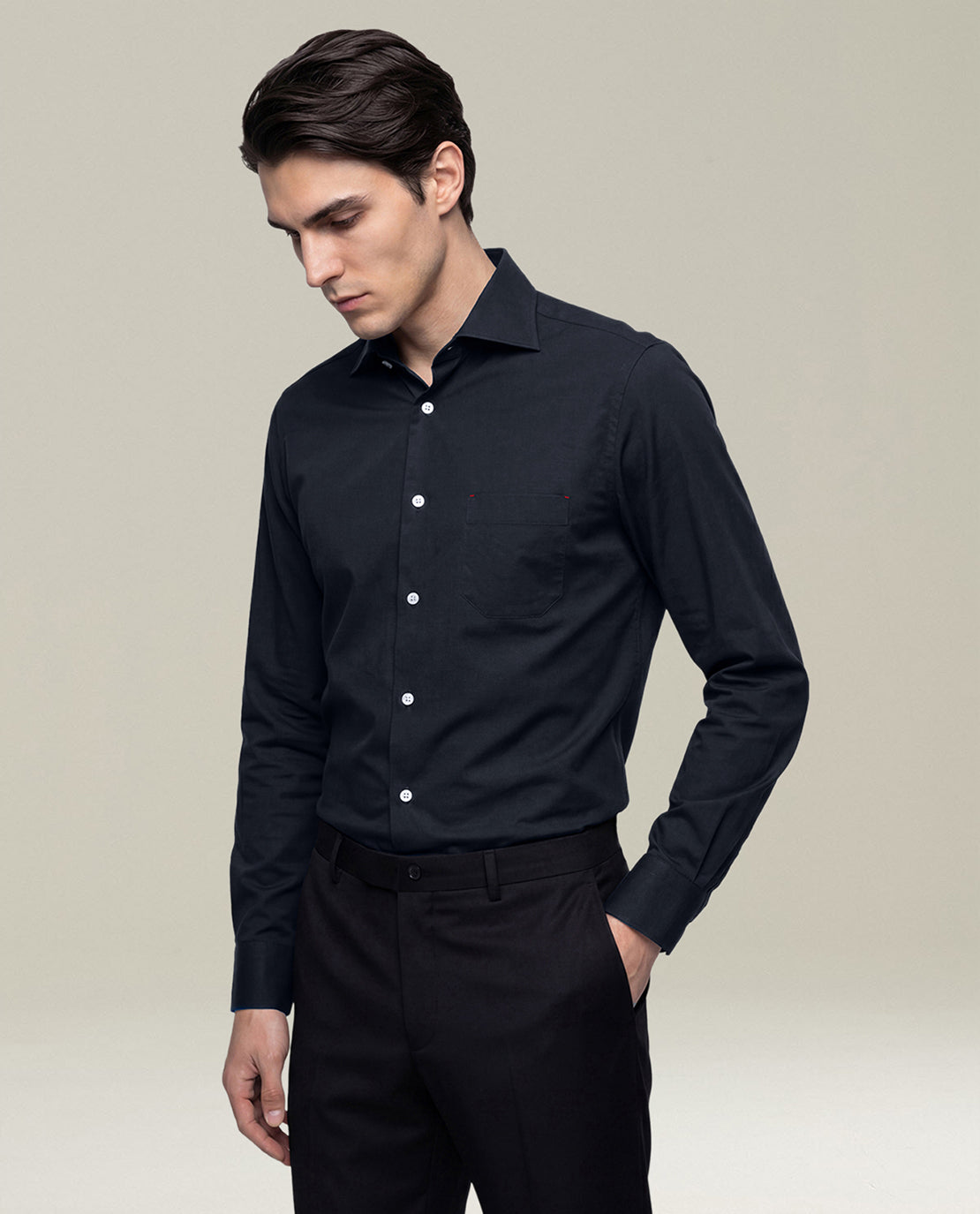 NAVY BLUE NERANO PURE COTTON SHIRT