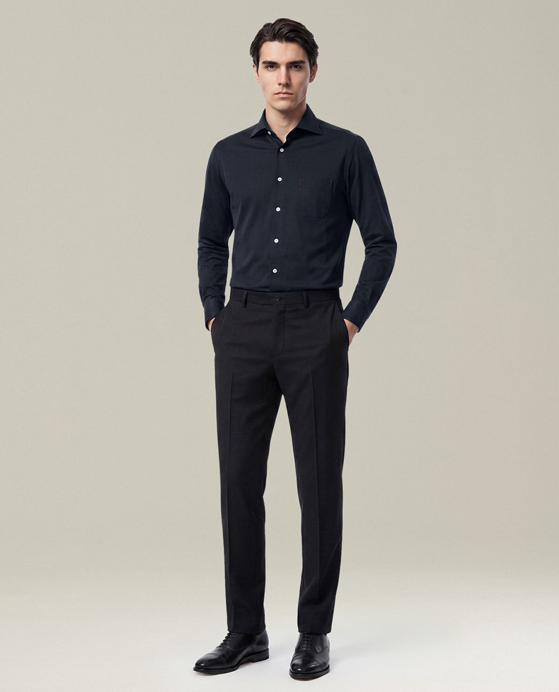 NAVY BLUE NERANO PURE COTTON SHIRT