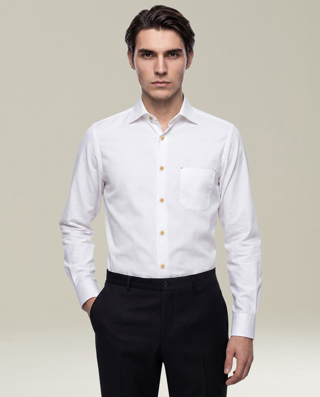 WHITE NERANO PURE COTTON SHIRT