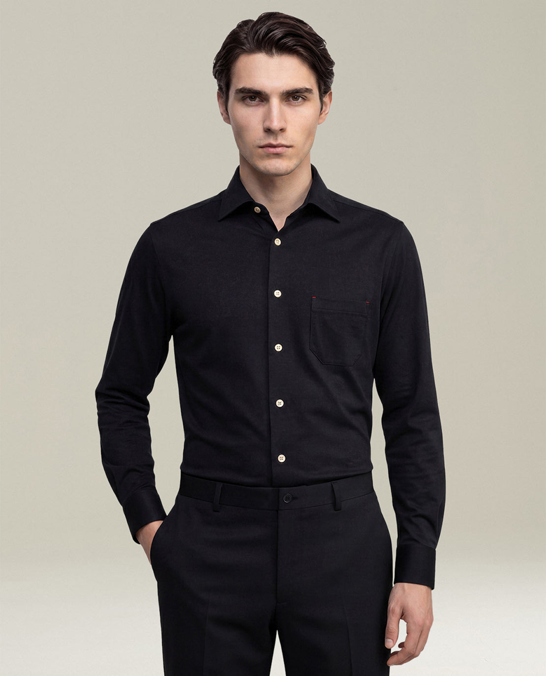 BLACK NERANO PURE COTTON SHIRT