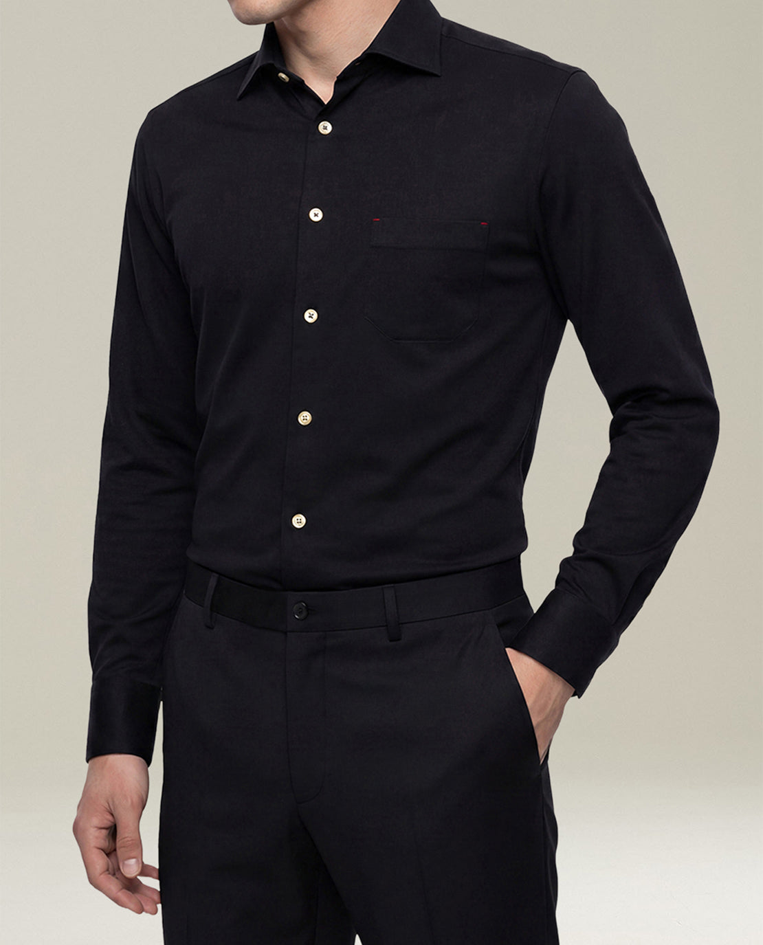 BLACK NERANO PURE COTTON SHIRT