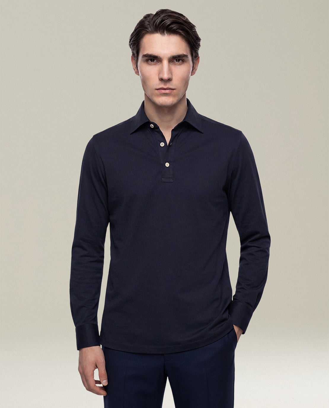 NAVY BLUE POSITANO COTTON SHIRT