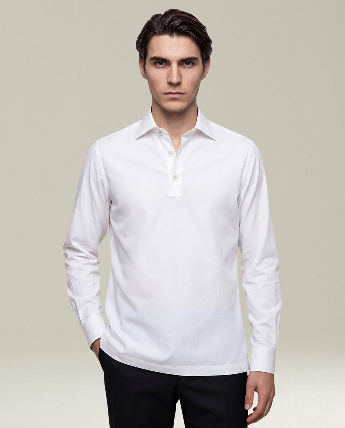 WHITE POSITANO COTTON SHIRT