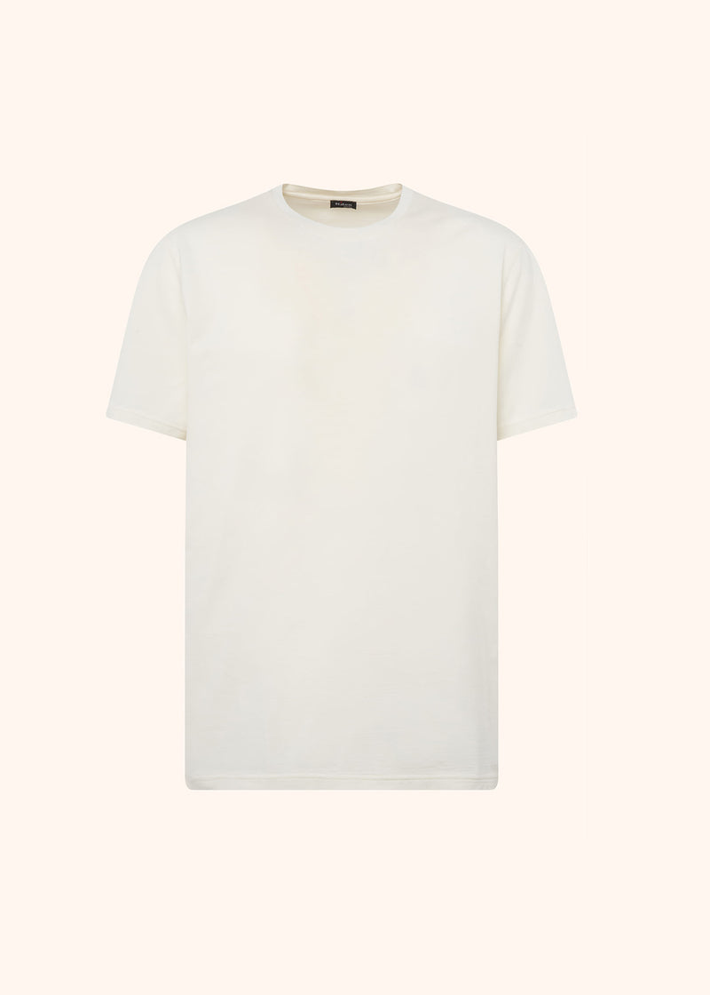 Kiton cream white t-shirt for man, in silk 1