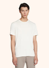 Kiton cream white t-shirt for man, in silk 2