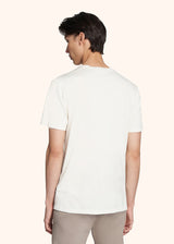Kiton cream white t-shirt for man, in silk 3