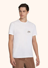 Kiton white t-shirt s/s for man, in cotton 2