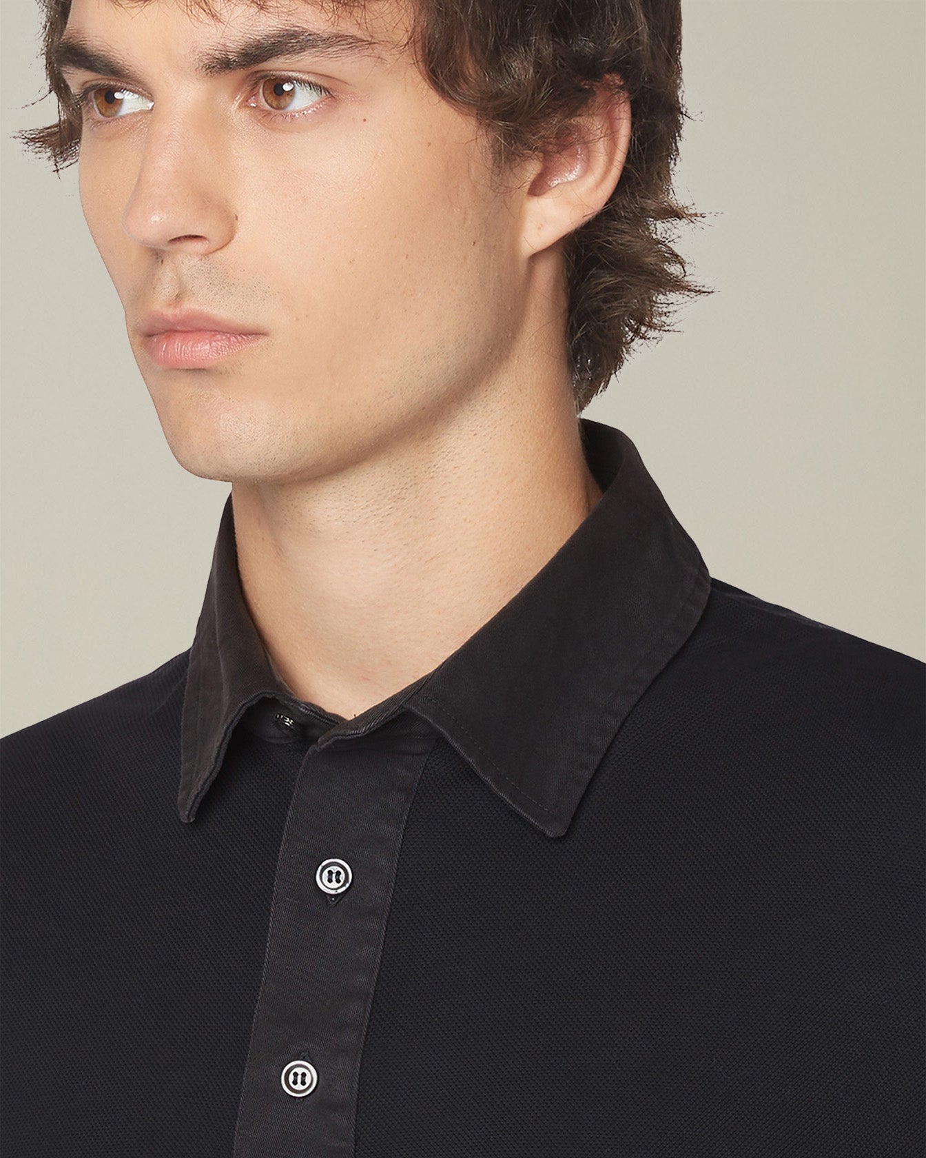 MONOCHROME JERSEY POLO SHIRT