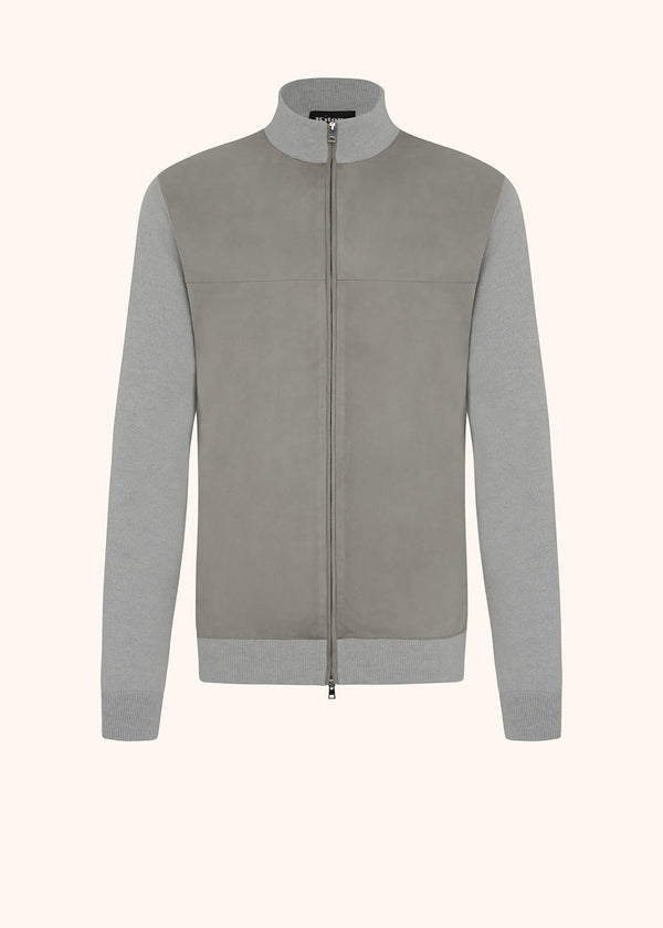 CASHMERE BOMBER JACKET WITH LEATHER INSERTS