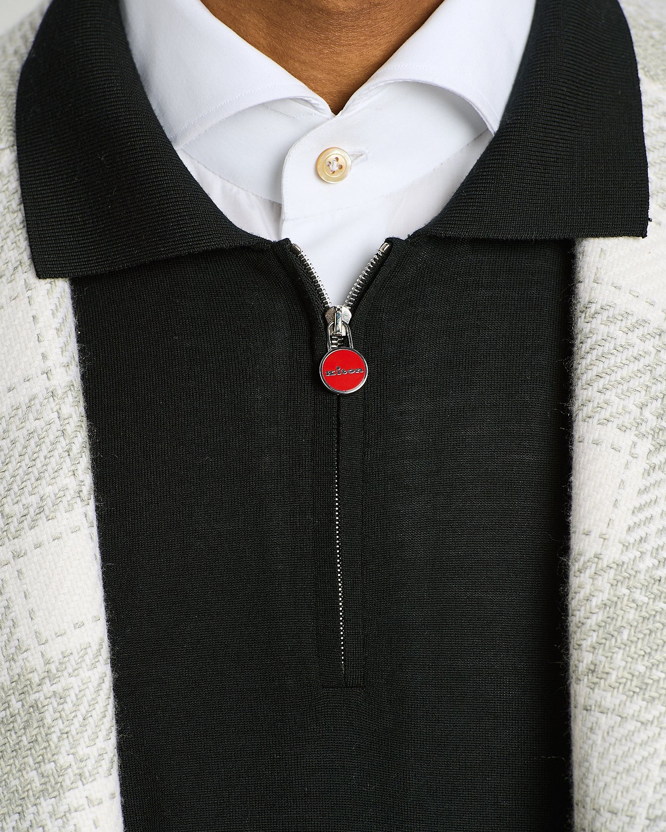 ULTRAFINE WOOL POLO SHIRT WITH ZIP CLOSURE