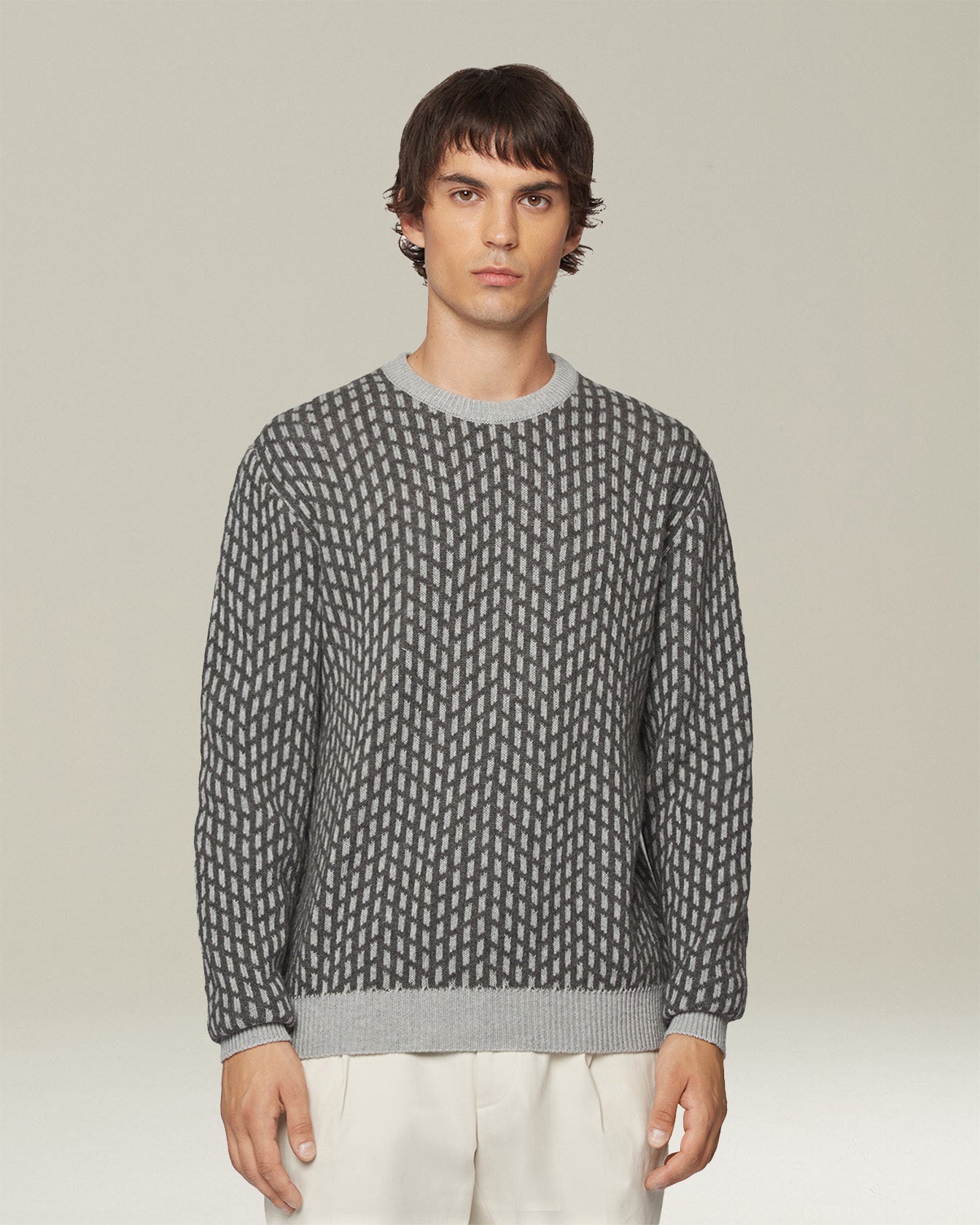 CASHMERE JUMPER WITH JACQUARD PATTERN