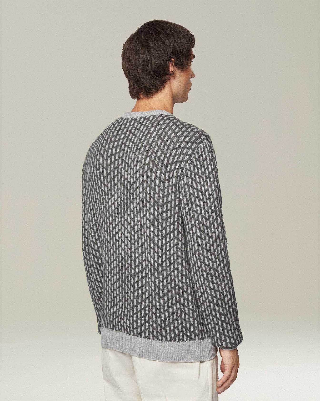 CASHMERE JUMPER WITH JACQUARD PATTERN