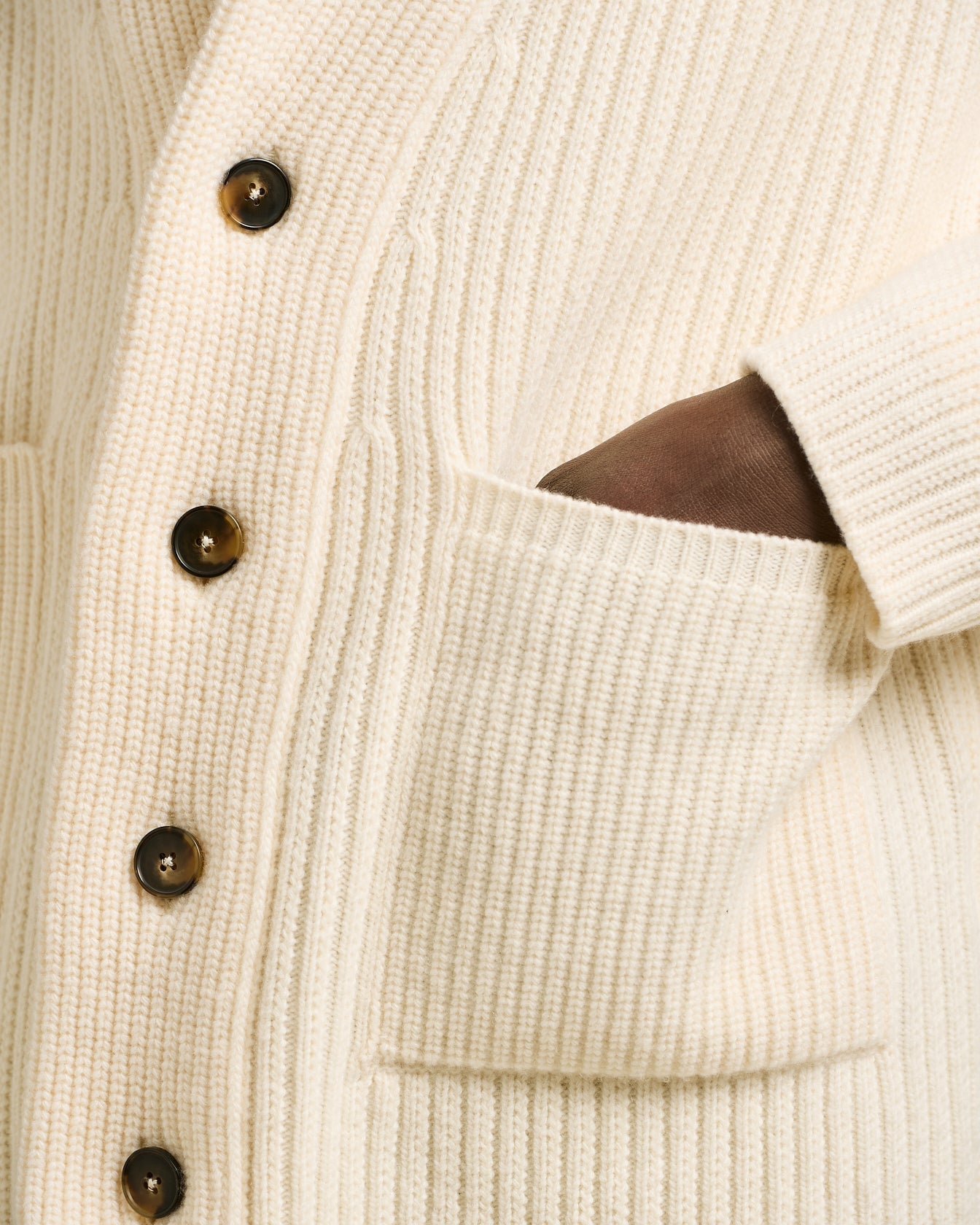 WOOL AND CASHMERE SHAWL COLLAR CARDIGAN