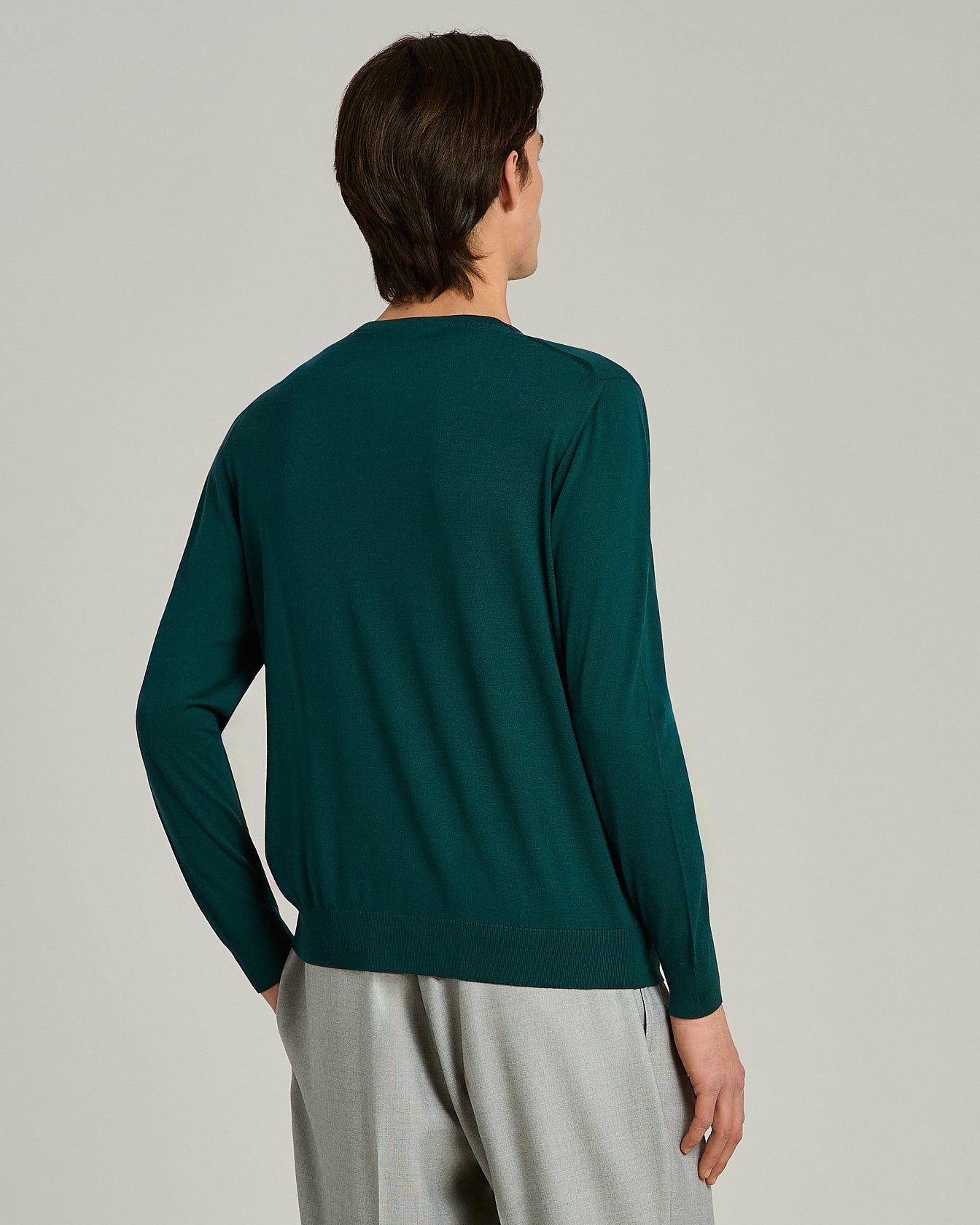 PURE ULTRAFINE WOOL CREW NECK SWEATER