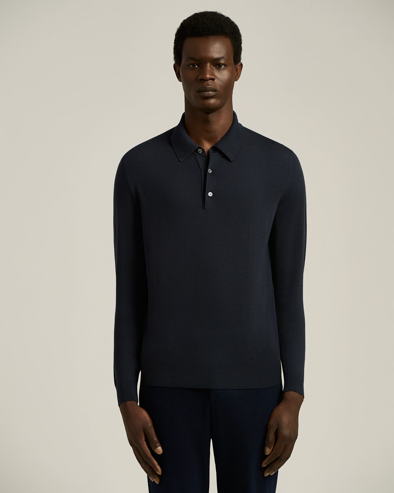 BLUE DIAMOND WOOL POLO SHIRT