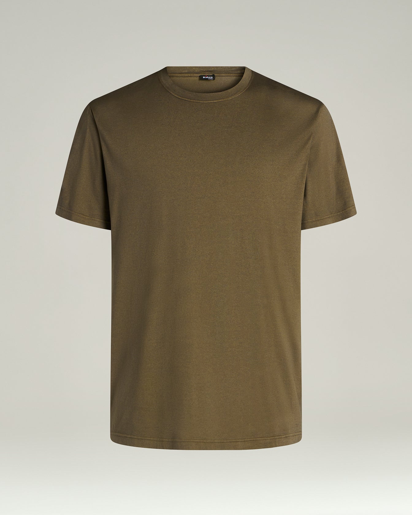COTTON AND CASHMERE BLEND T-SHIRT IN BROWN