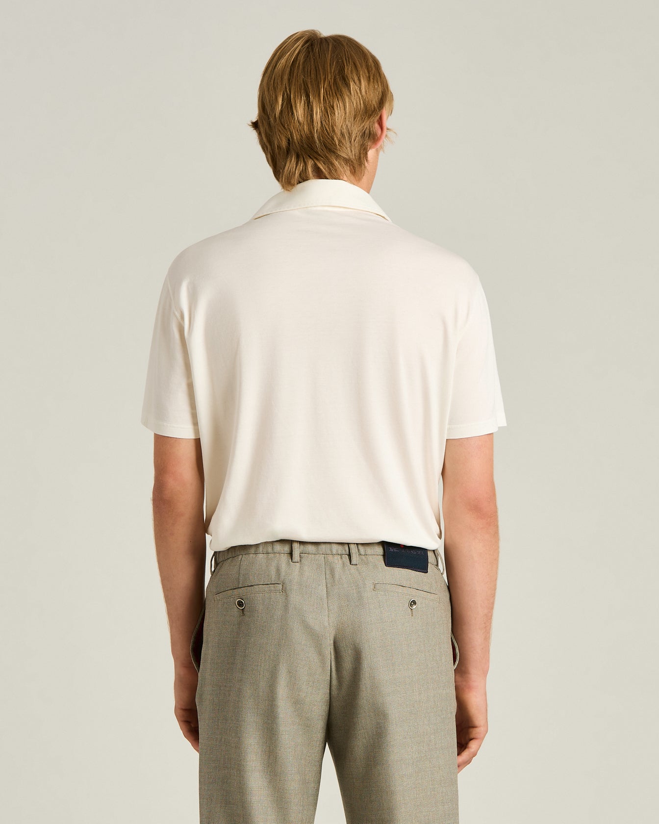 SILK AND COTTON BLEND SHORT-SLEEVED POLO SHIRT