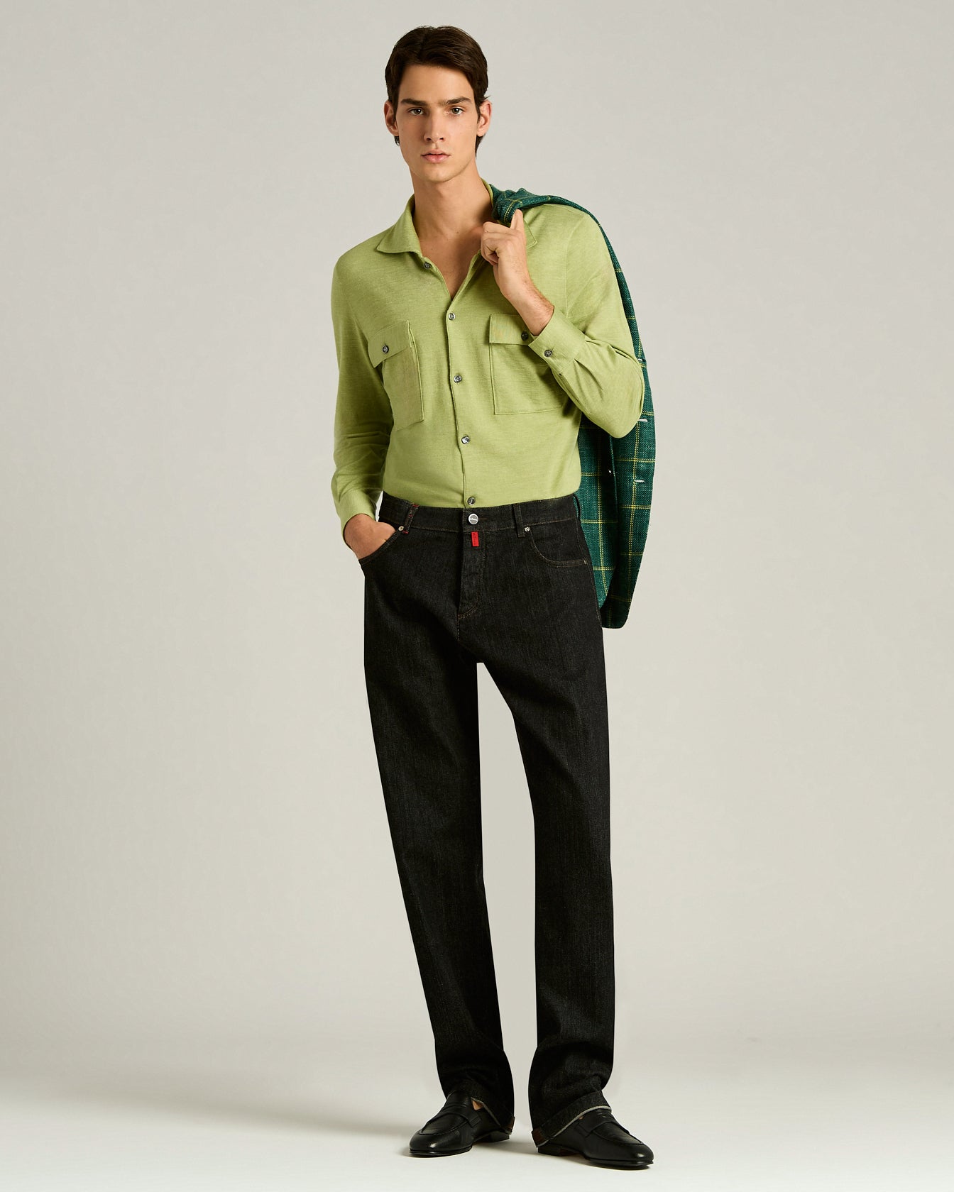 SILK, CASHMERE AND LINEN BLEND OVERSHIRT