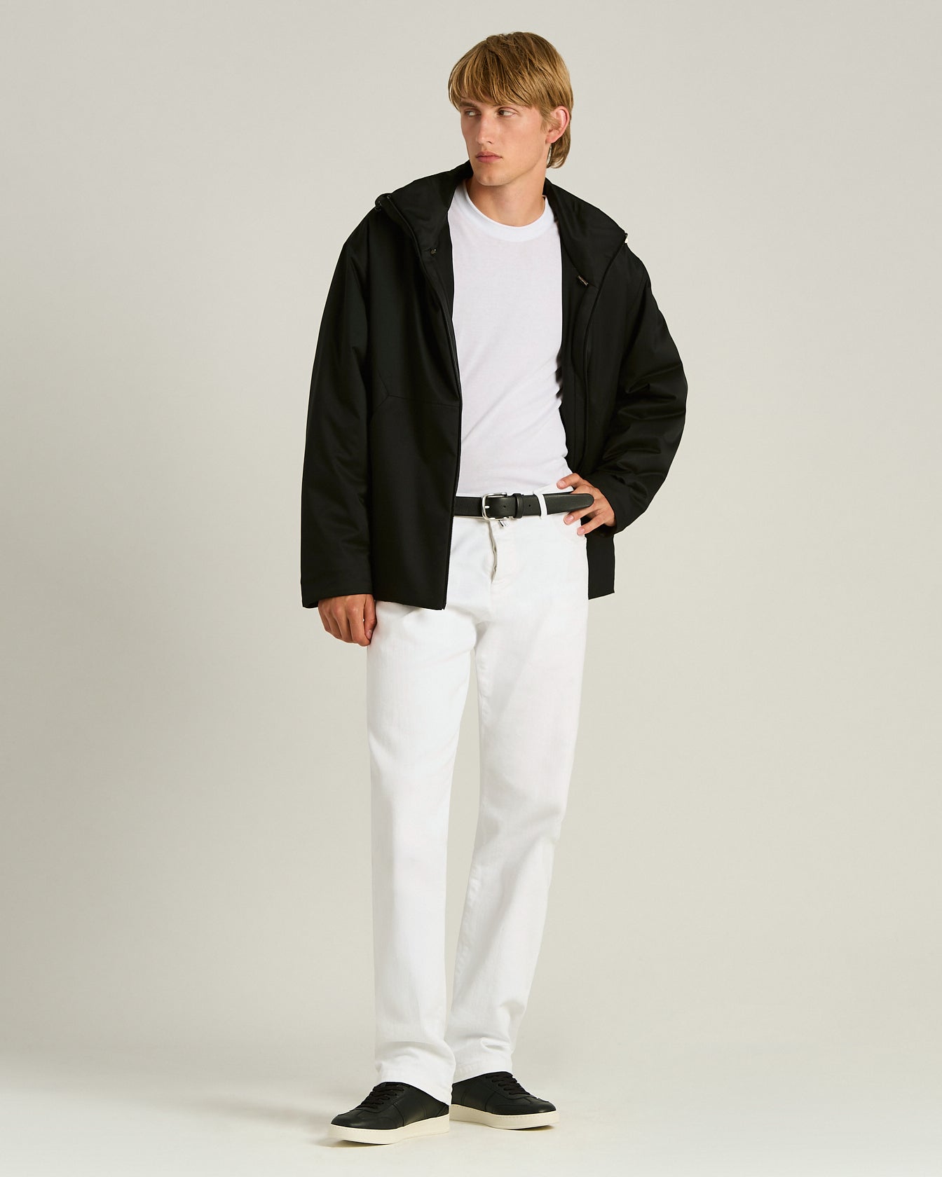 COTTON SHORT-SLEEVED CREW NECK SWEATER